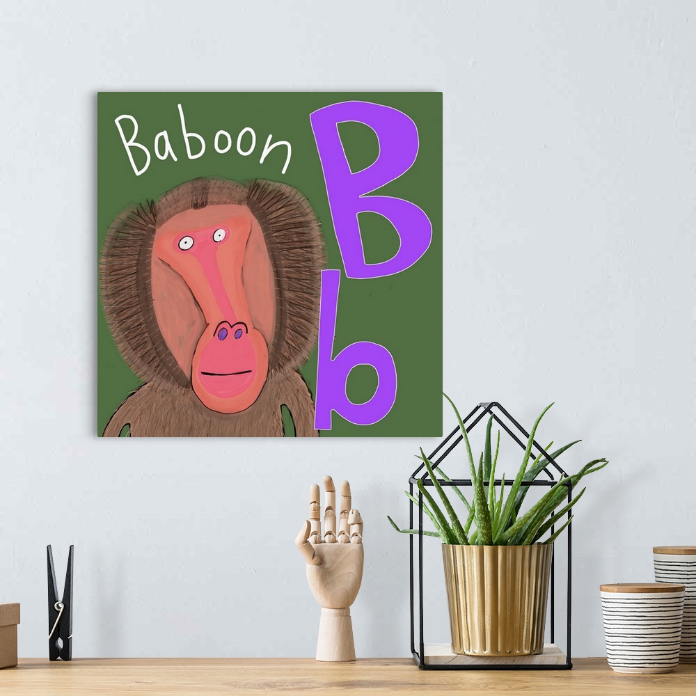 A bohemian room featuring Animal Alphabet Letter B