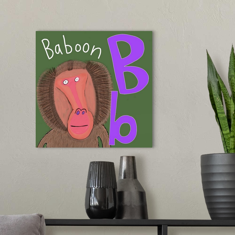 A modern room featuring Animal Alphabet Letter B