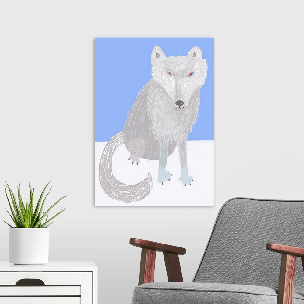 A modern room featuring Arctic Fox