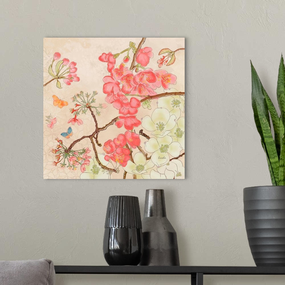 A modern room featuring Asian Cherry Blossoms