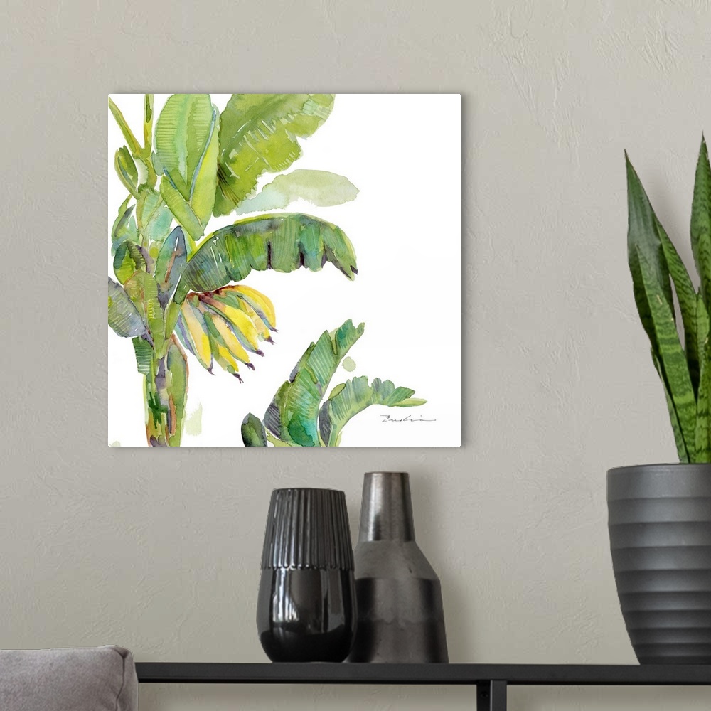 A modern room featuring Banana Leaves Four