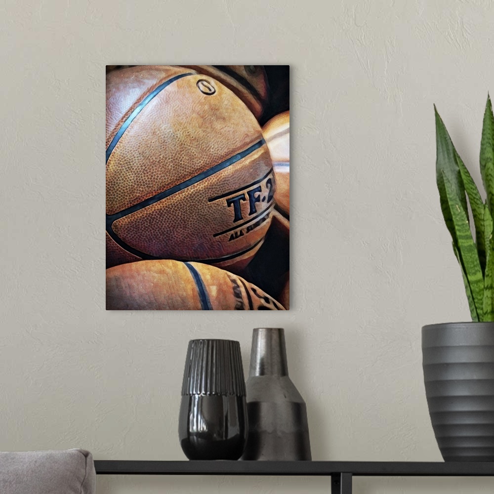 A modern room featuring Bundle Of Basketballs