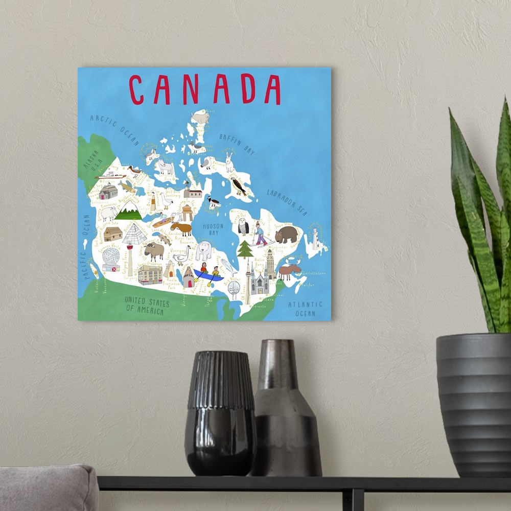 A modern room featuring Canada