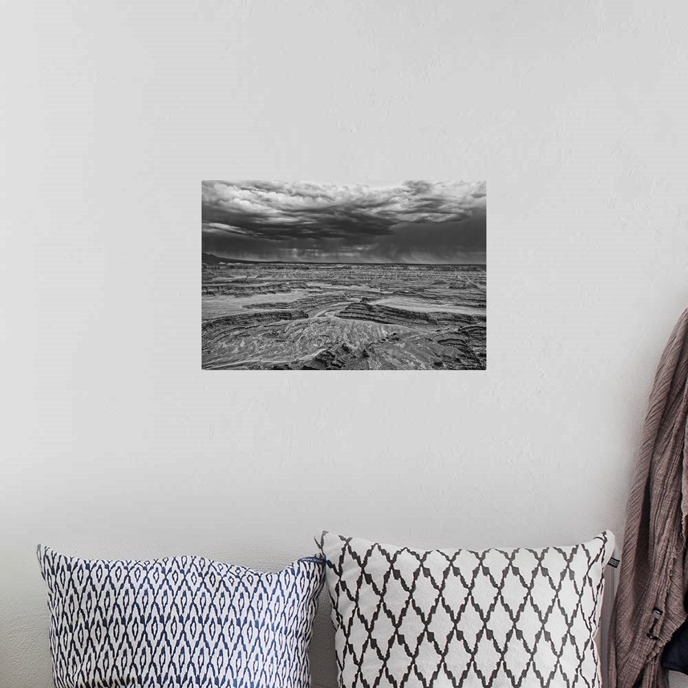 A bohemian room featuring Canyonlands Storm Black and White