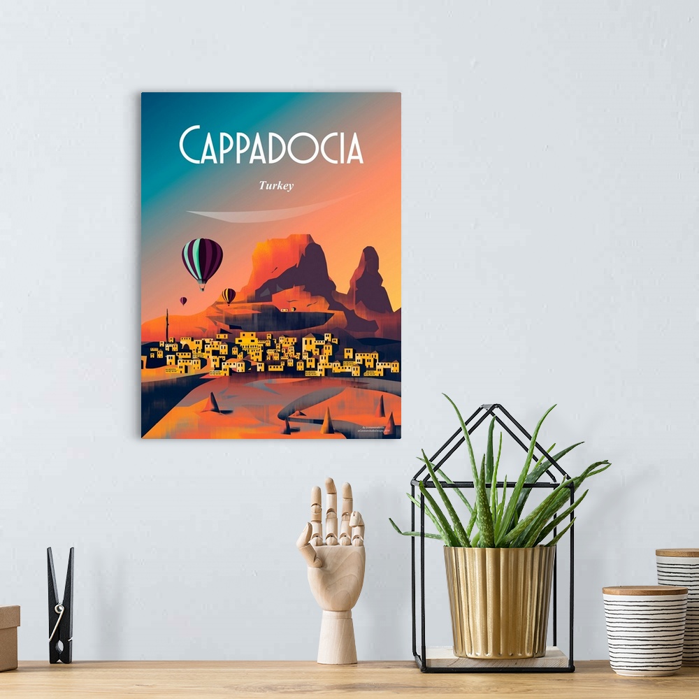 A bohemian room featuring Travel Poster
