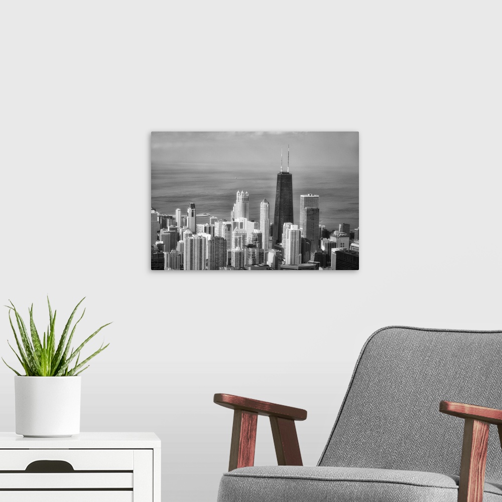 A modern room featuring Chicago Skyline B