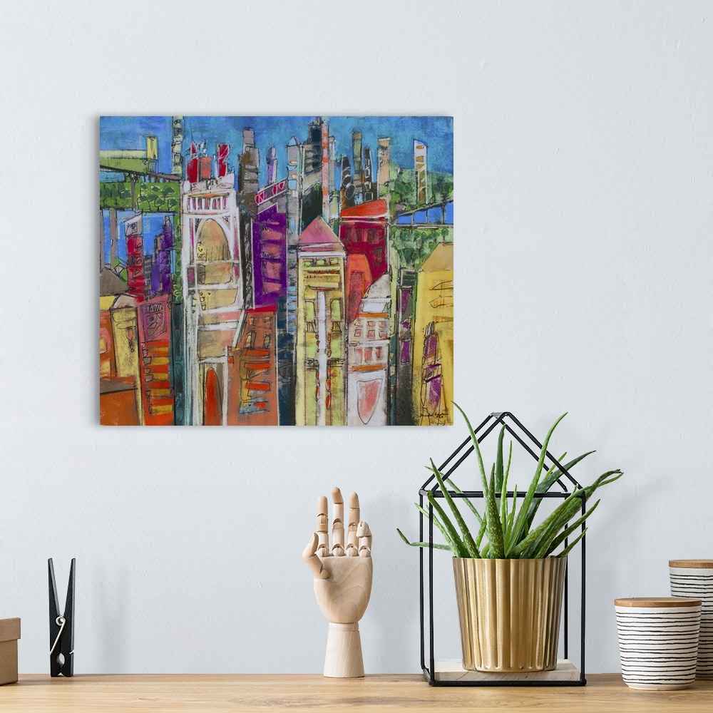 A bohemian room featuring City Skyline 6