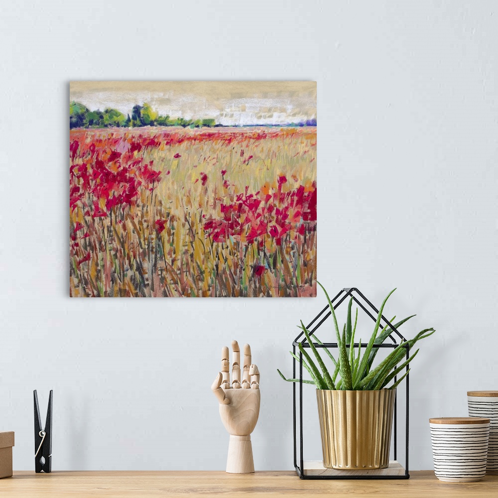 A bohemian room featuring Corn And Poppies XV