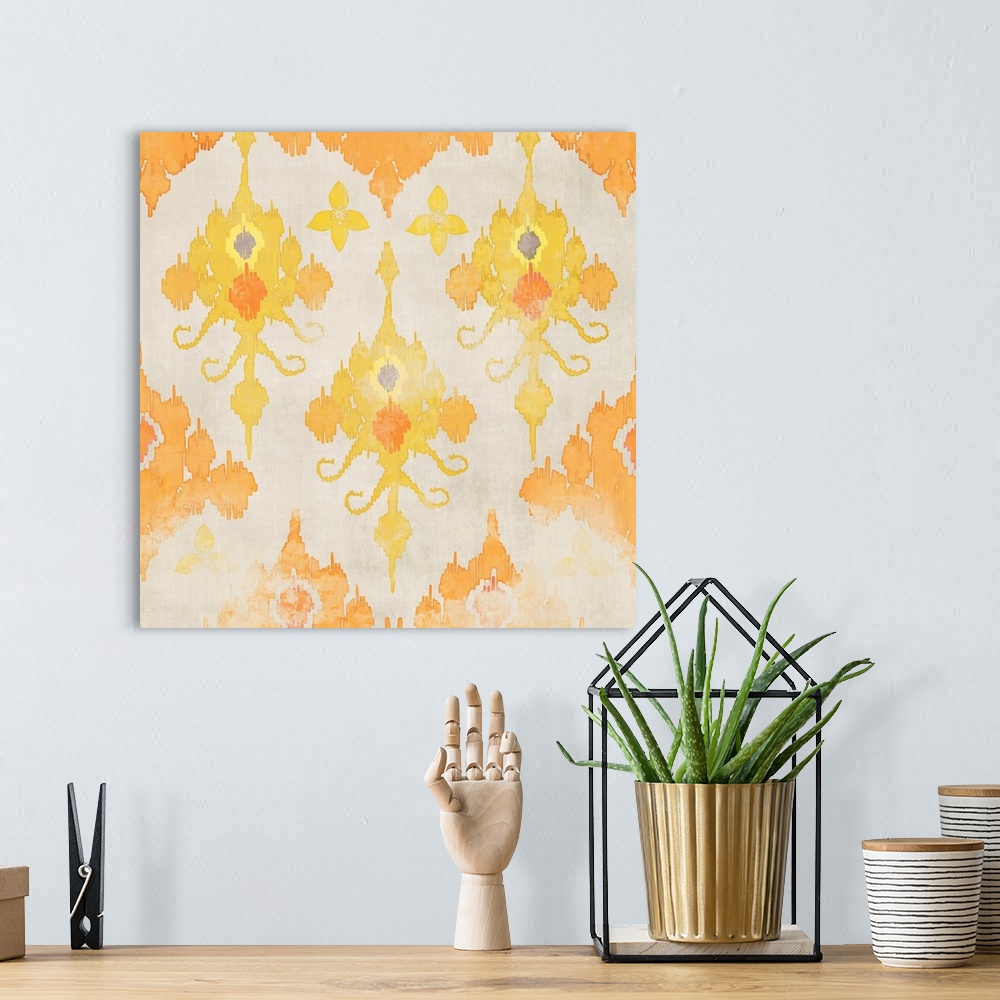A bohemian room featuring Daffodil Ikat
