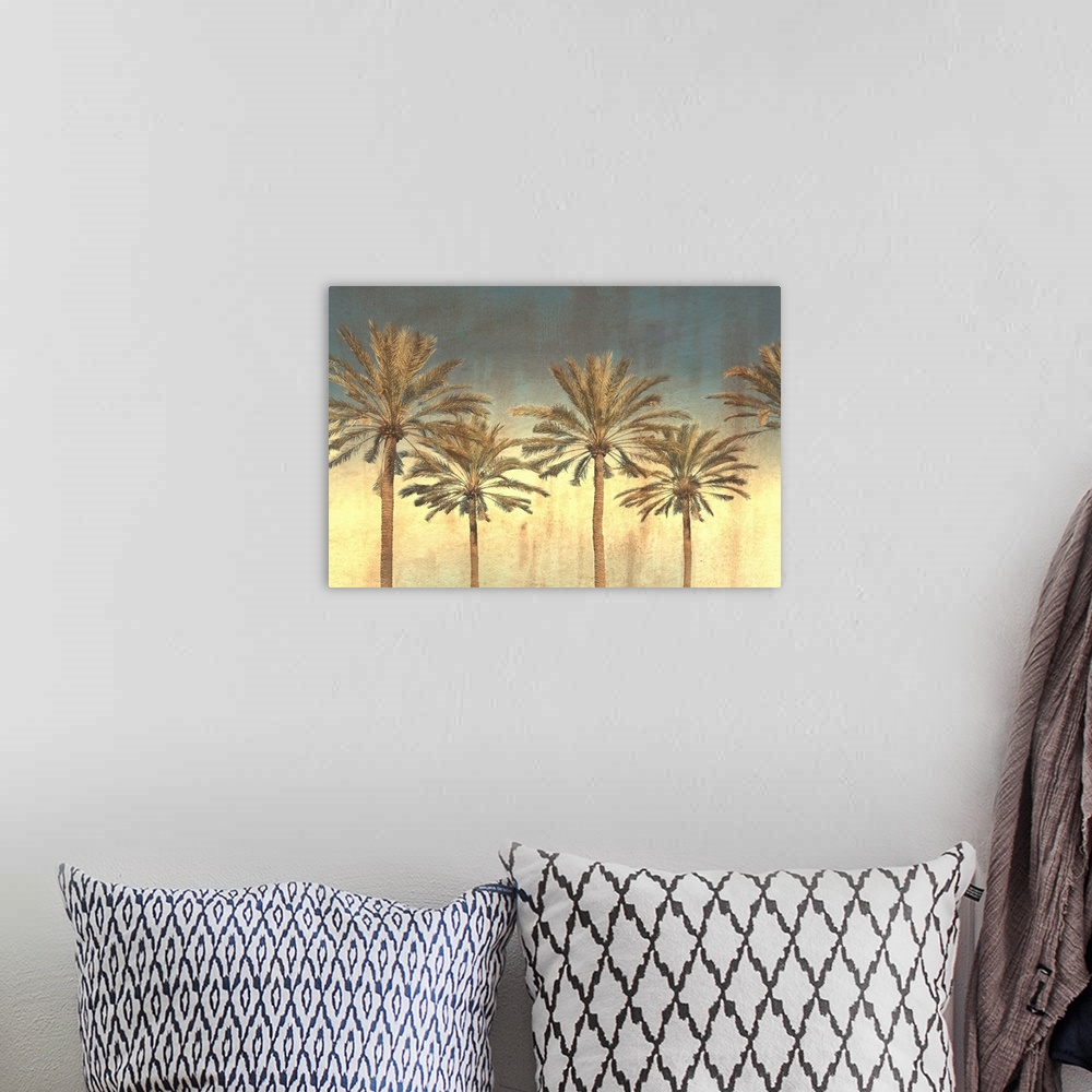 A bohemian room featuring Distressed Palm Trees I