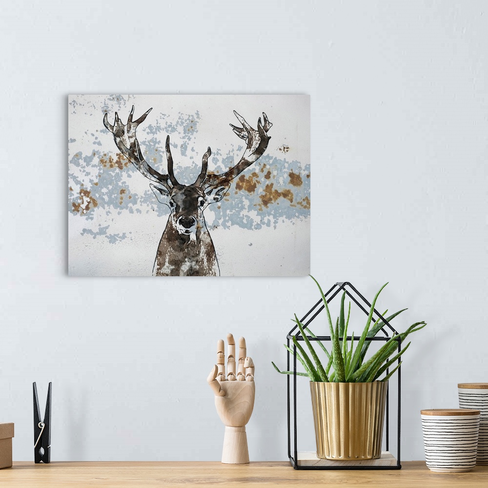 A bohemian room featuring Elk