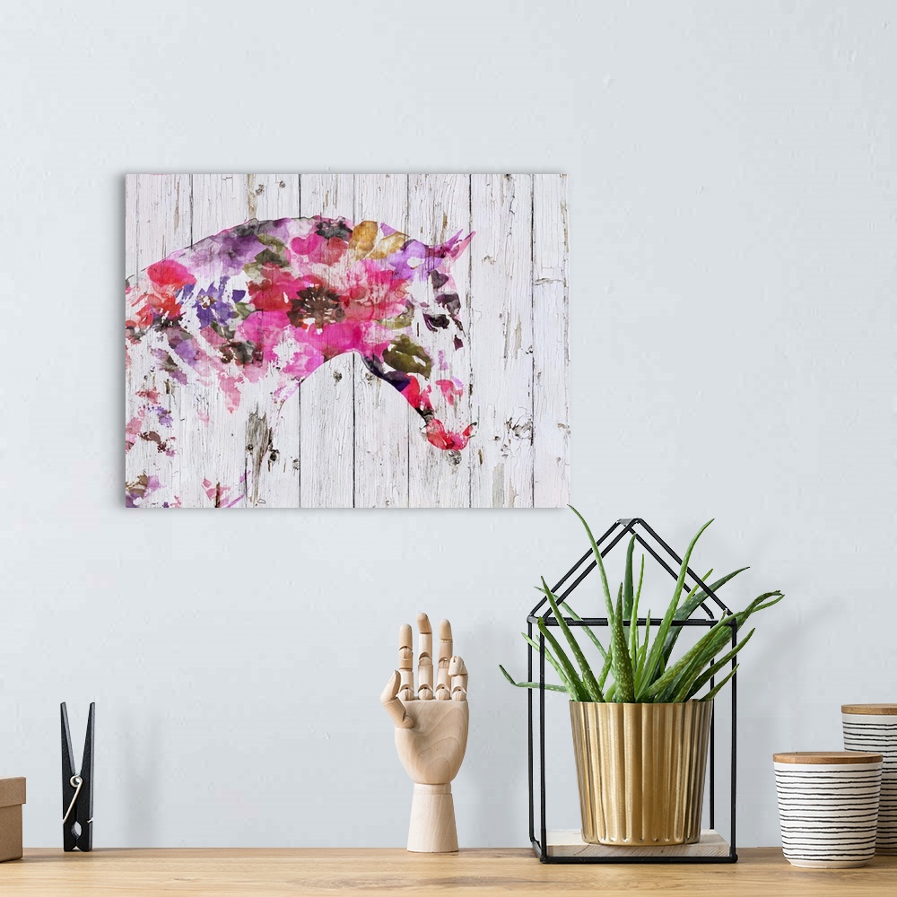 A bohemian room featuring Floral Boho Horse