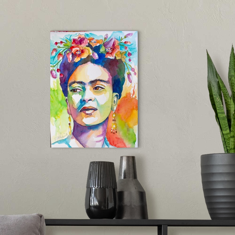 A modern room featuring Frida With Side Glance