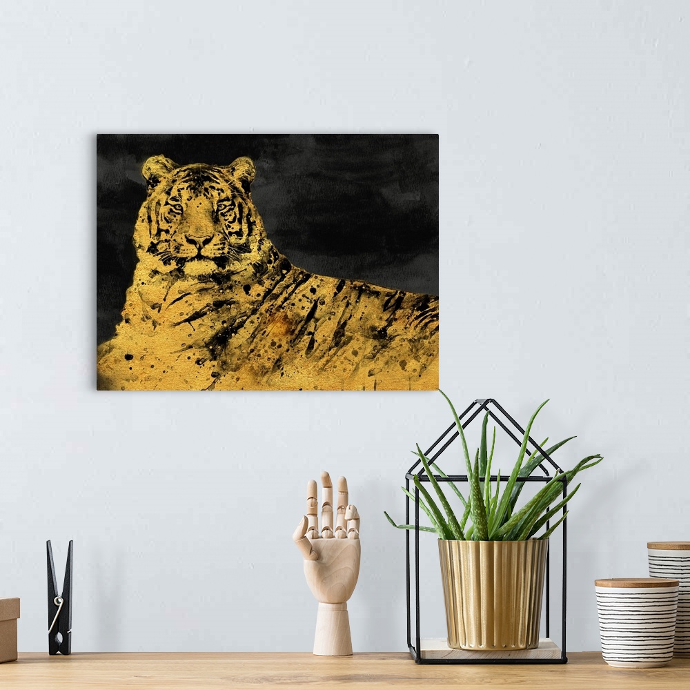 A bohemian room featuring Nightfall in Bangalore as a tiger prepares to hunt, India, South Asia.