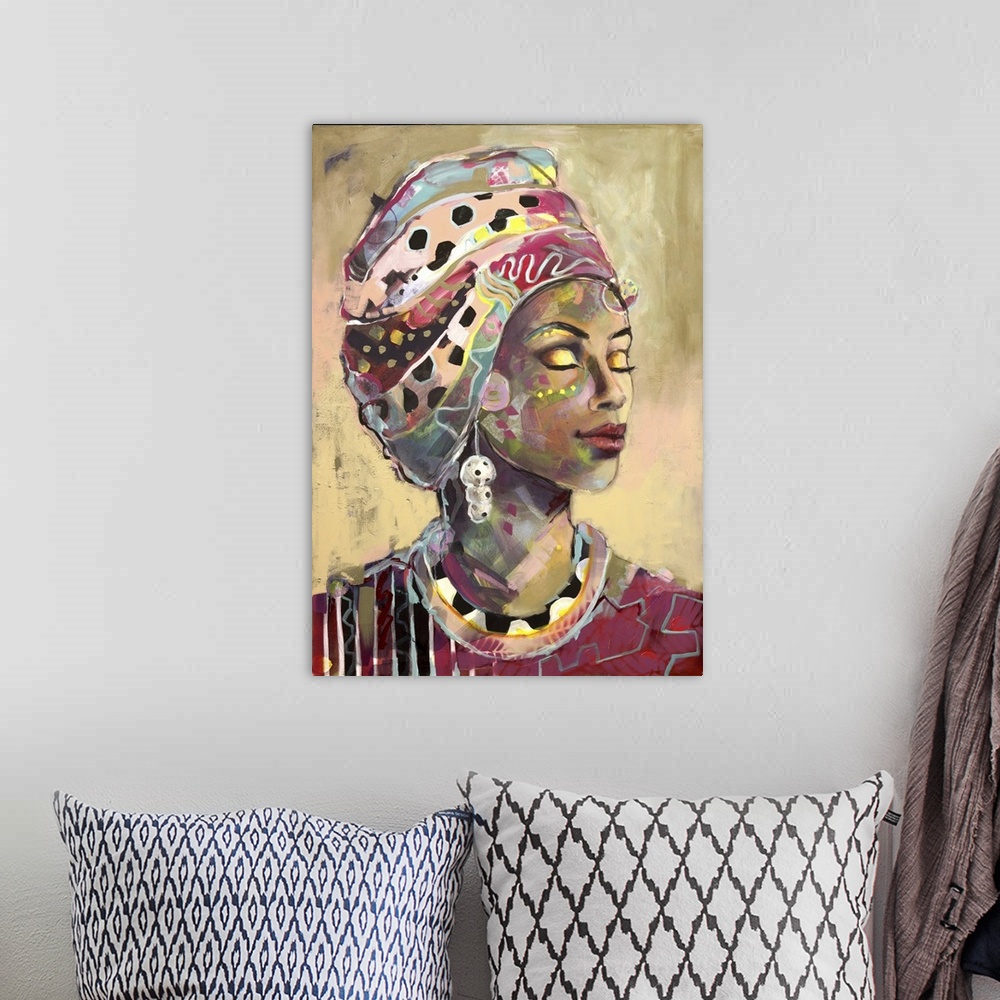 A bohemian room featuring Headscarf Pink
