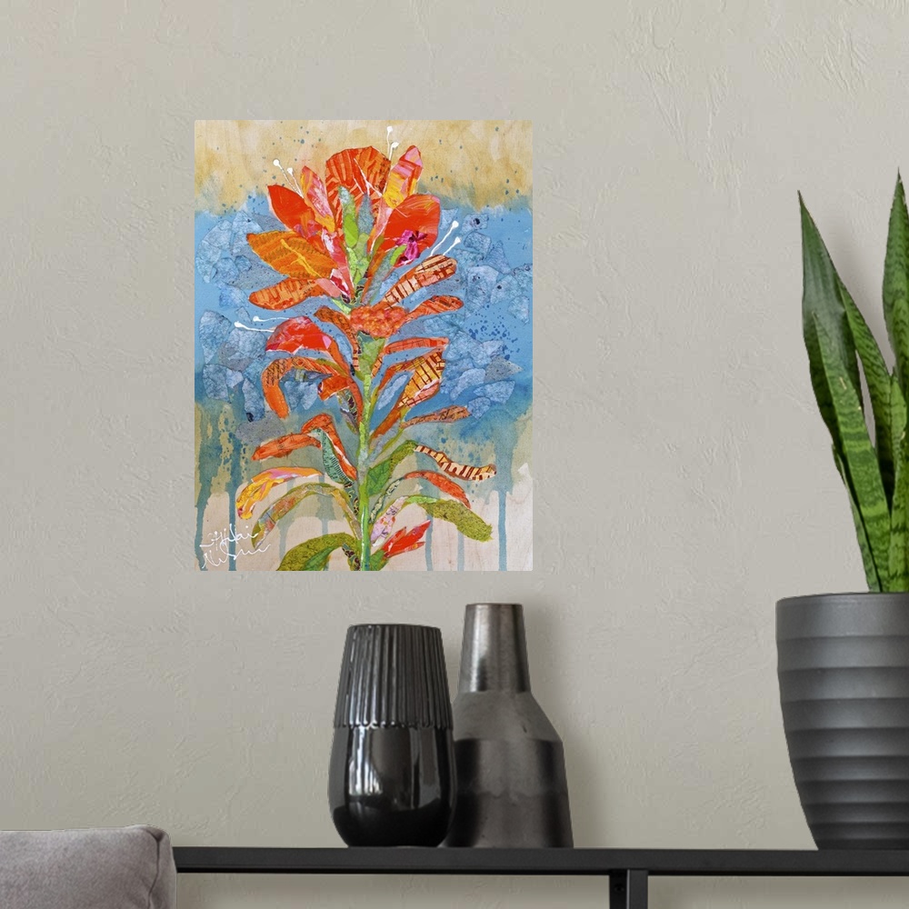 A modern room featuring Indian Paintbrush I
