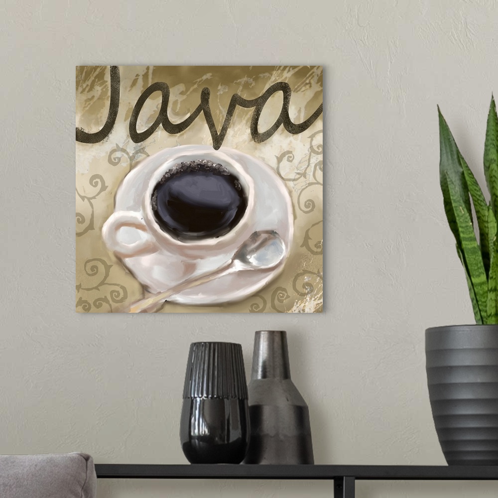 A modern room featuring Java