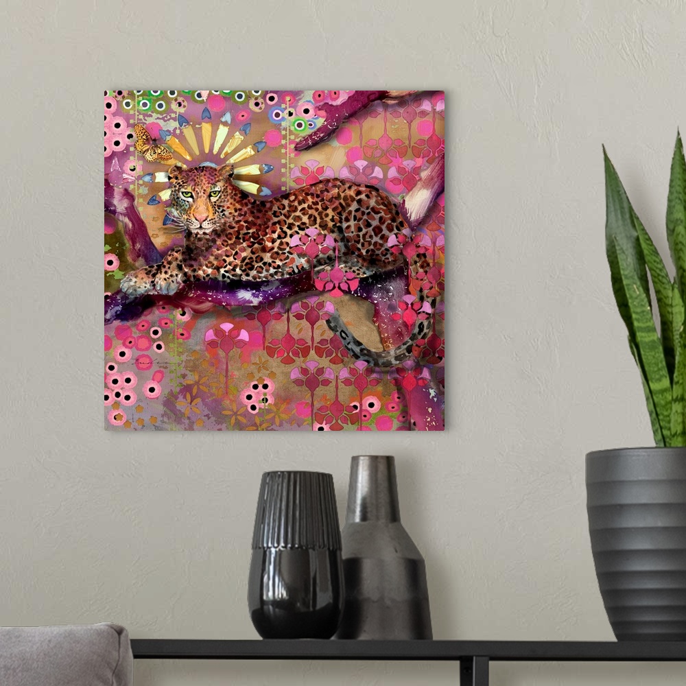 A modern room featuring Leopard And Butterfly