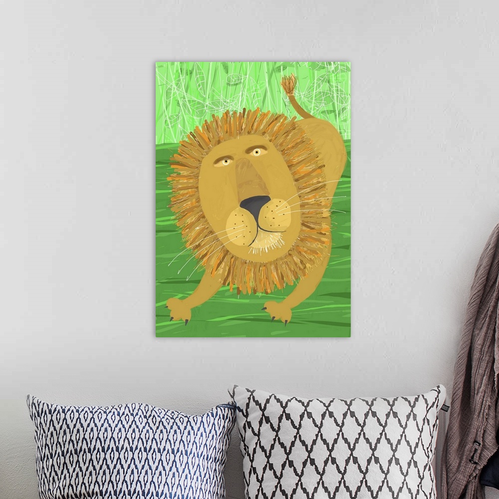 A bohemian room featuring Lion Green