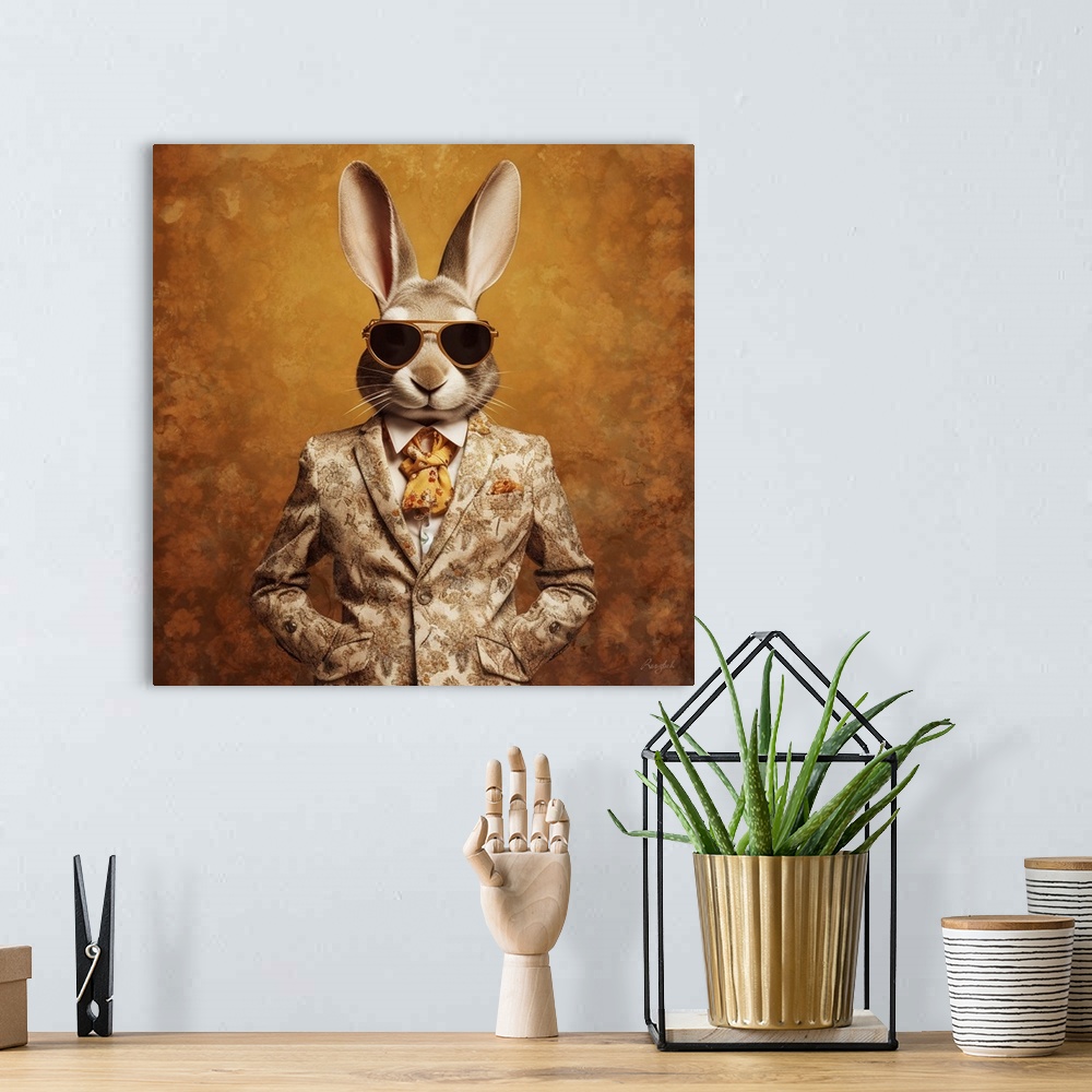 A bohemian room featuring Mr. Rabbit 1