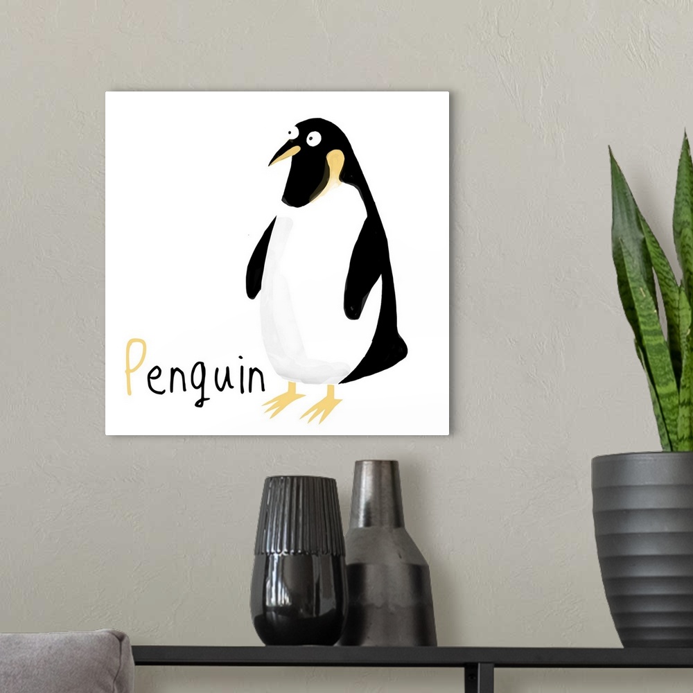 A modern room featuring P for Penguin