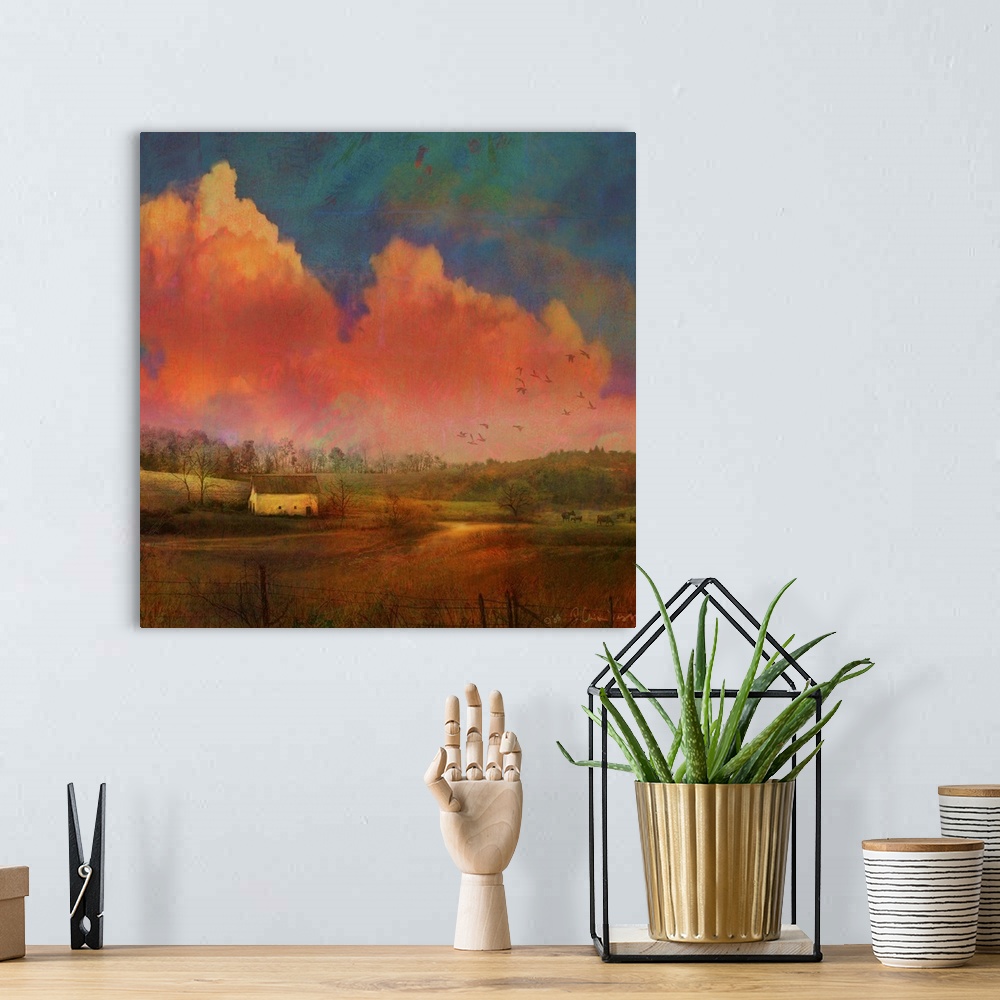 A bohemian room featuring Pastoral Sunset