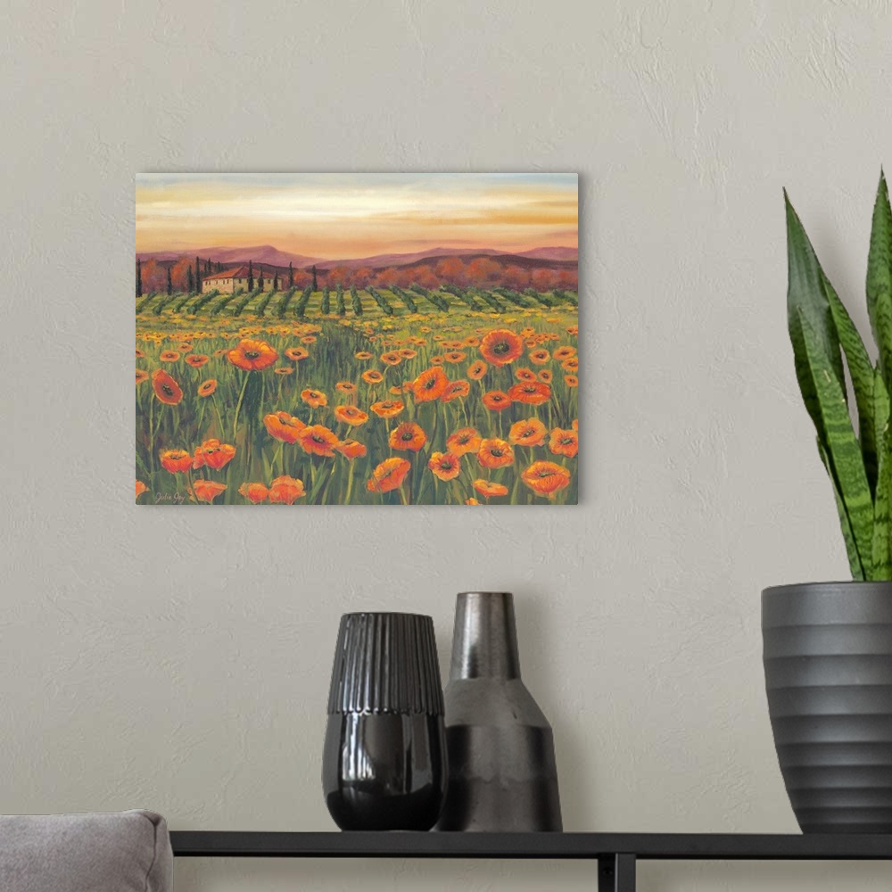 A modern room featuring Poppies At Dusk