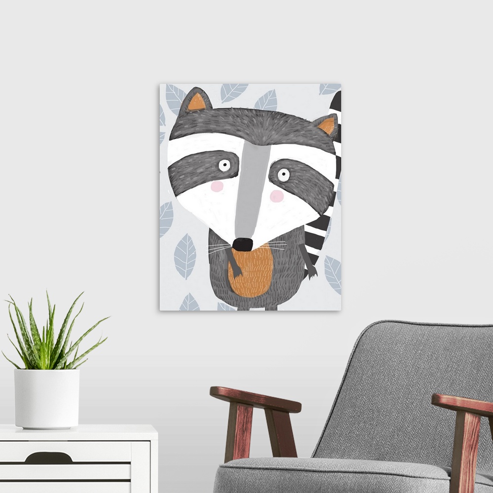 A modern room featuring Raccoon