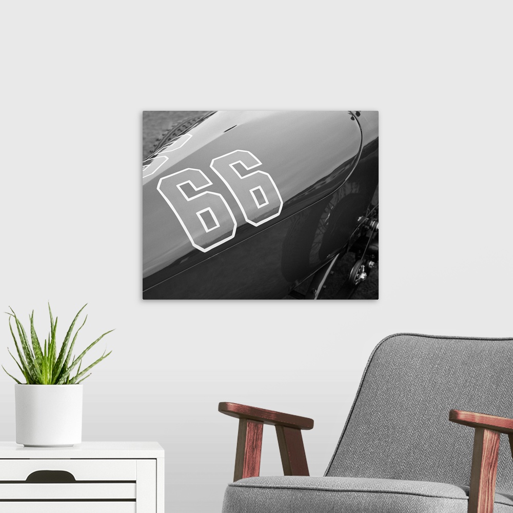 A modern room featuring Racer 66 Black and White