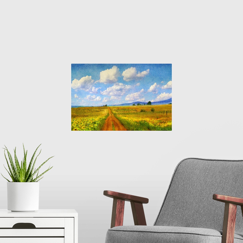 A modern room featuring Road To Sky