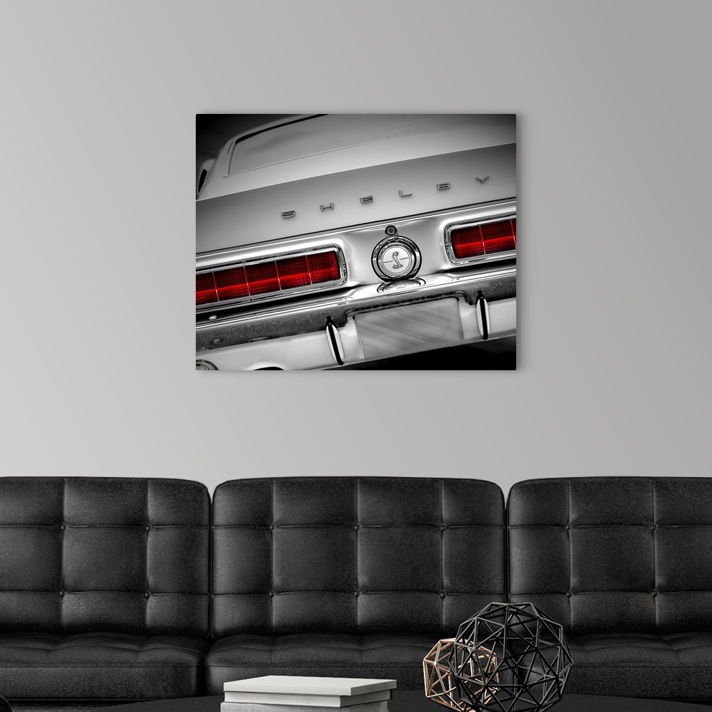 A modern room featuring Shelby Mustang