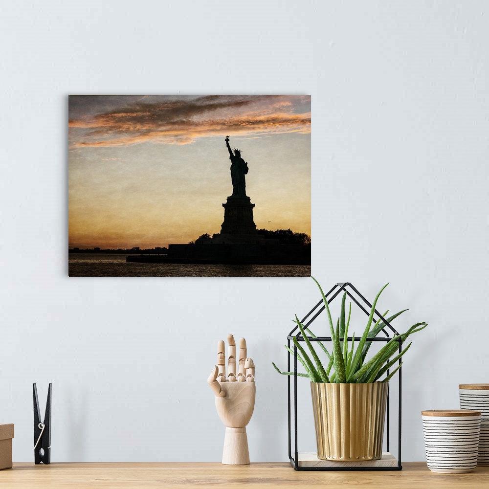A bohemian room featuring Statue of Liberty Dusk I