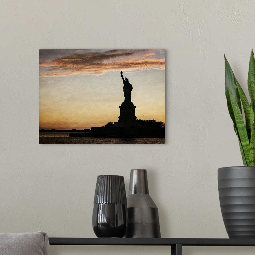 A modern room featuring Statue of Liberty Dusk I