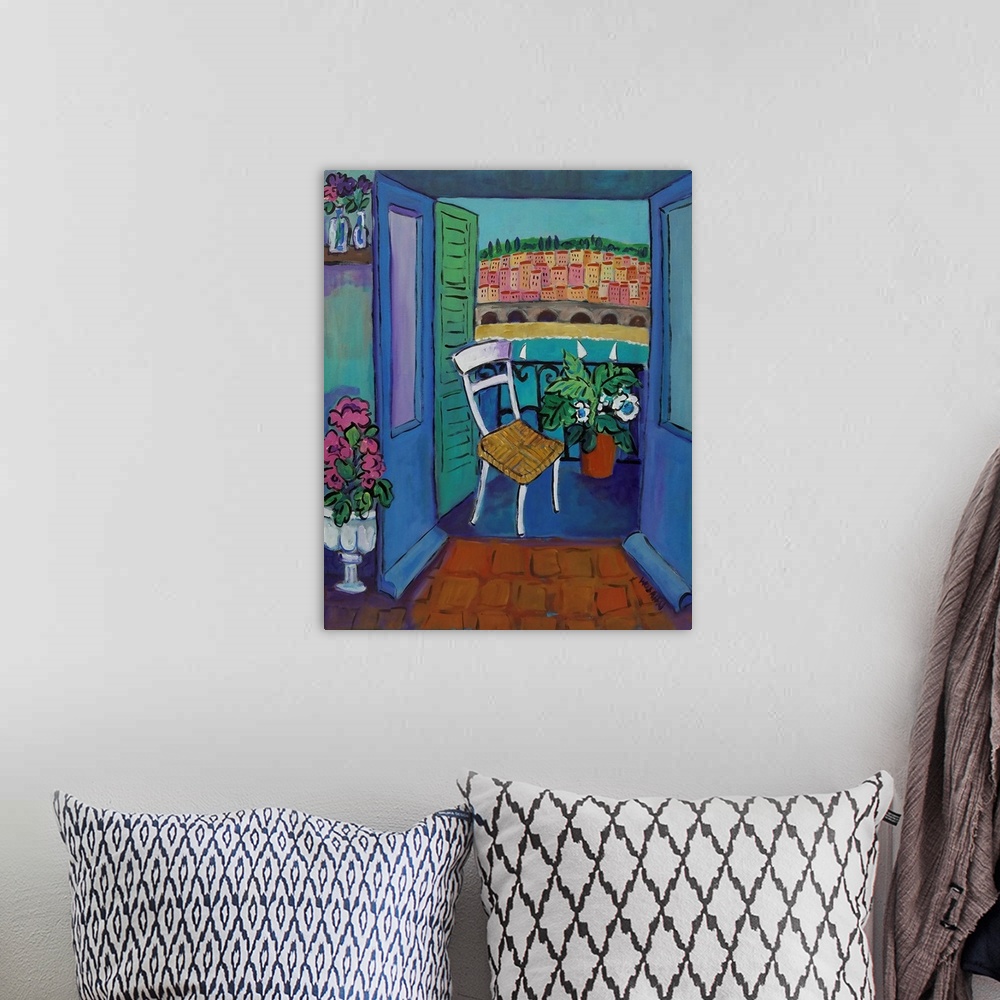 A bohemian room featuring This piece is an obvious and purposeful nod to the work of a French a Fauvist, Raoul Dufy. Wojahn...