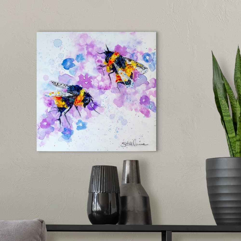 A modern room featuring We Are Bees