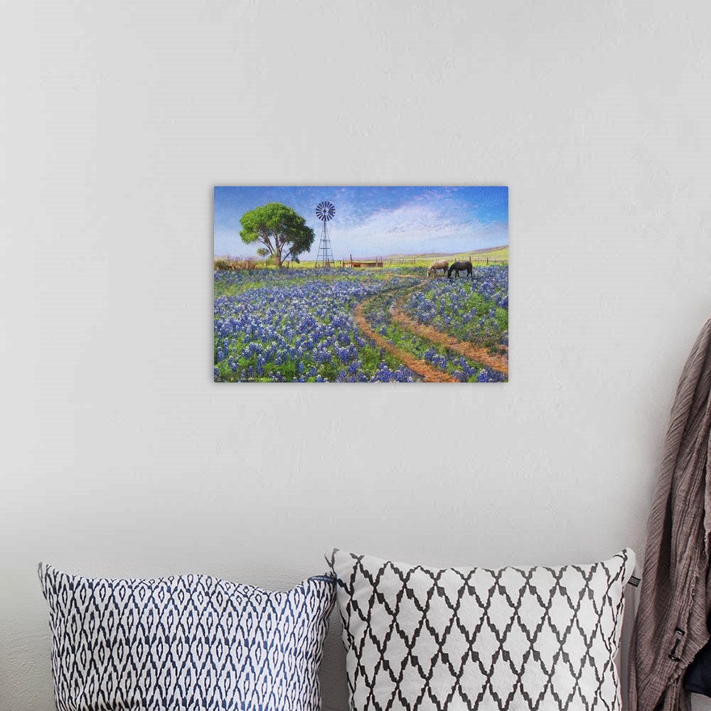 A bohemian room featuring Windmill Landscape