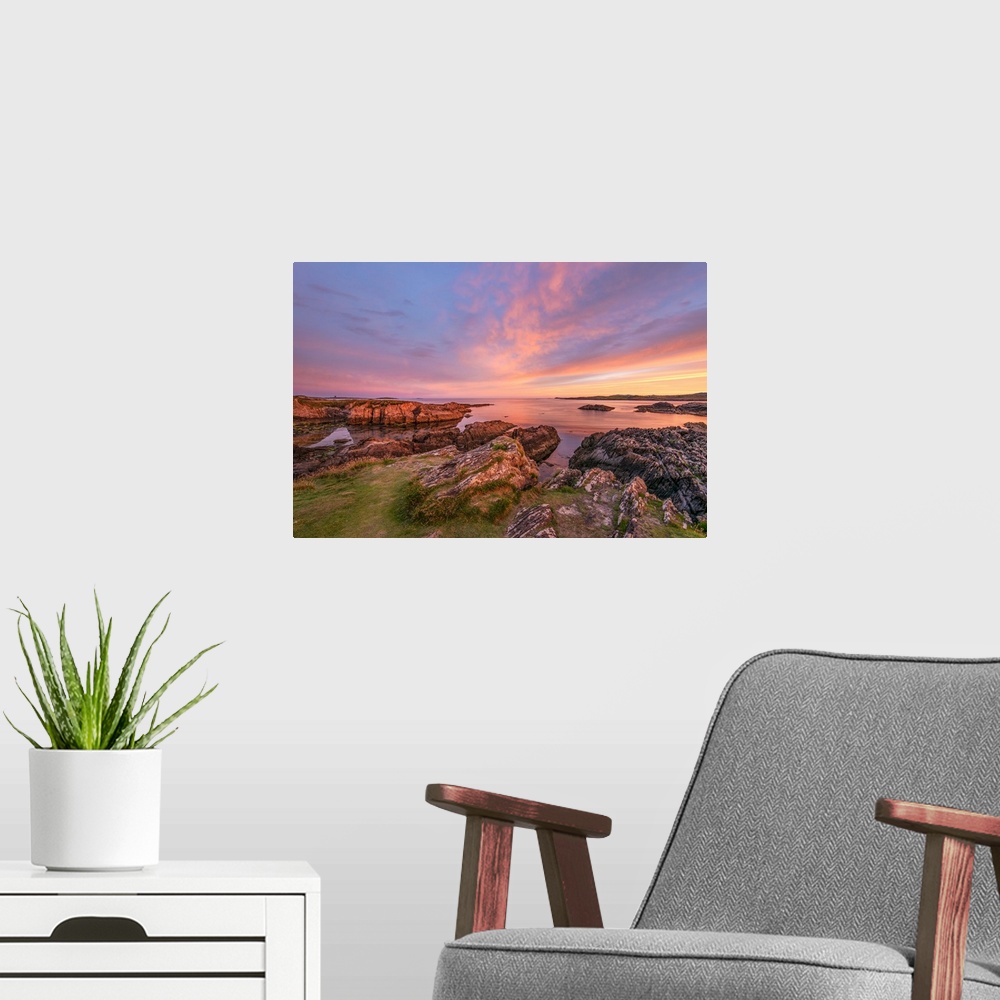 A modern room featuring Sunset on the Irish coast