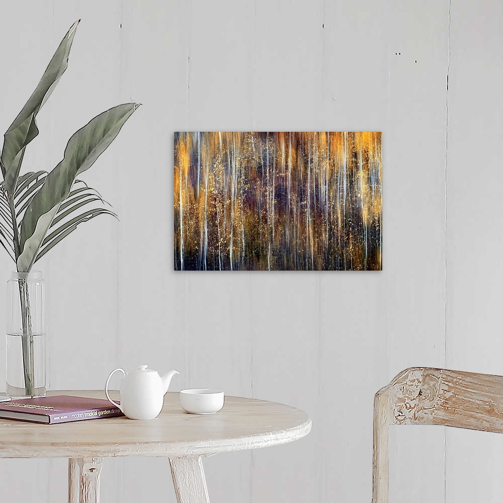 A farmhouse room featuring A fine art photograph that gives that is two photographs digitally composited to create the blurr...