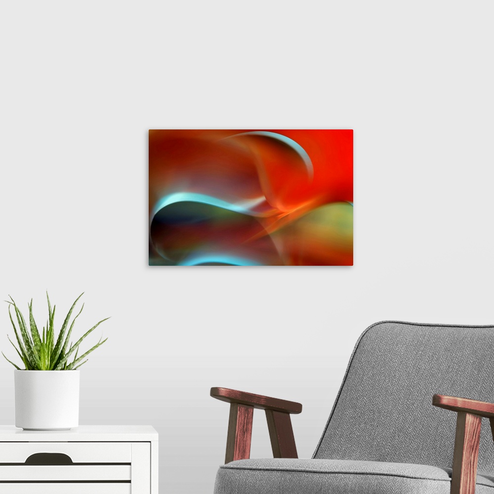 A modern room featuring Abstract macro of colored foil.