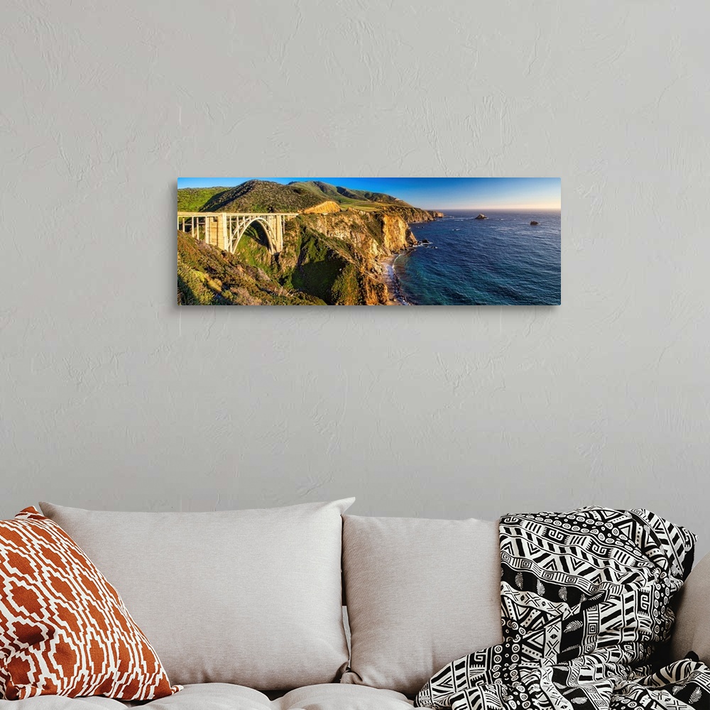 A bohemian room featuring Big Sur Coast panorama at The Bixby Creek Bridge, California.
