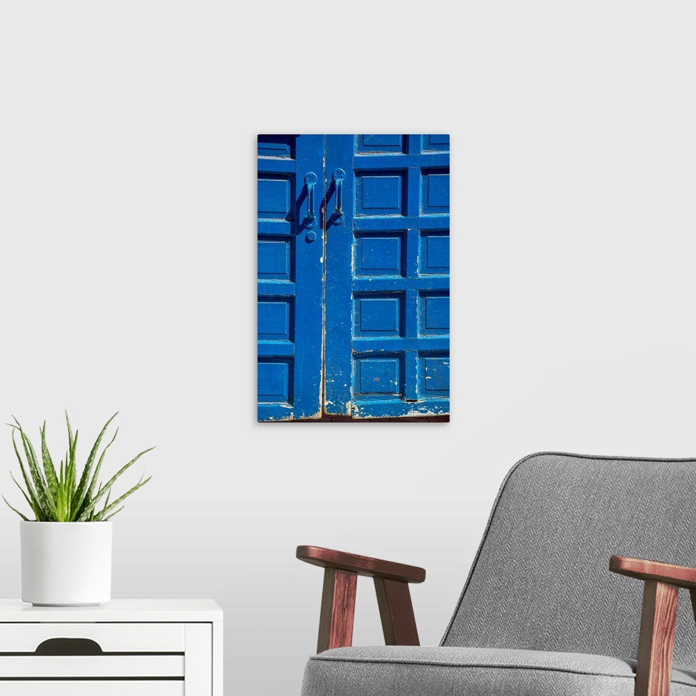 A modern room featuring Blue Doors