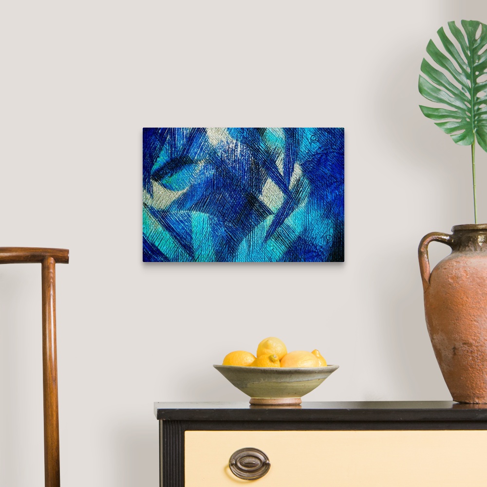 A traditional room featuring Blue Wall Abstract