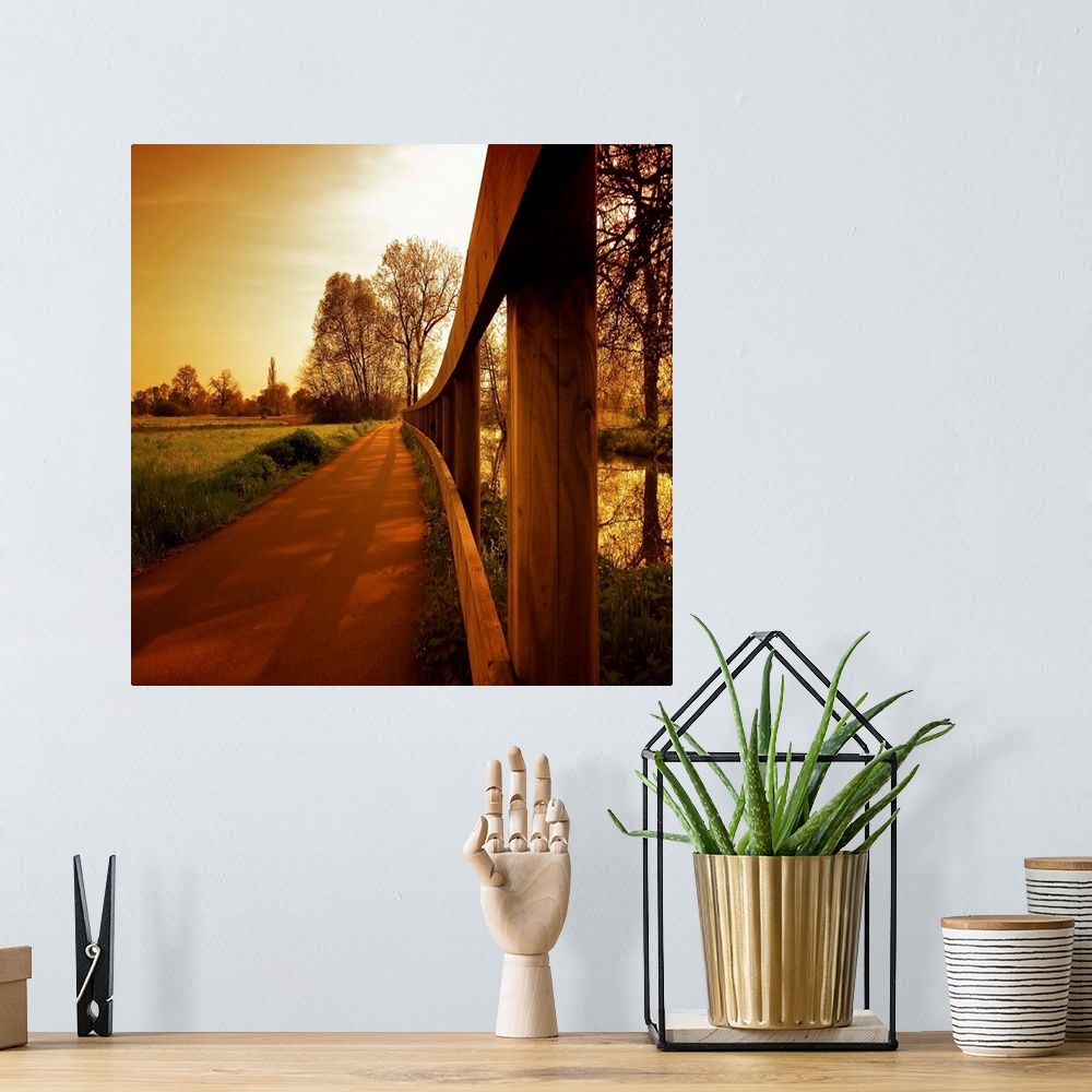 A bohemian room featuring Path in the countryside in autumn
