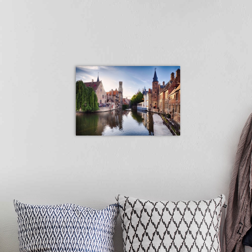 A bohemian room featuring Bruges with water canal at Late Afternoon, Flanders, Belgium