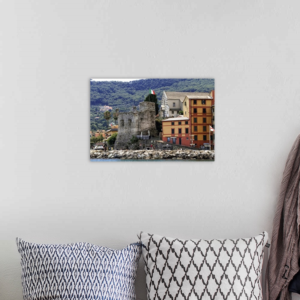A bohemian room featuring View of The Castello of Santa Margherite, Liguria, Italy
