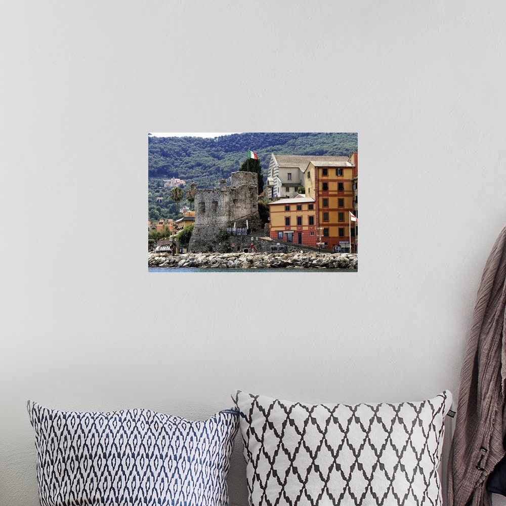 A bohemian room featuring View of The Castello of Santa Margherite, Liguria, Italy