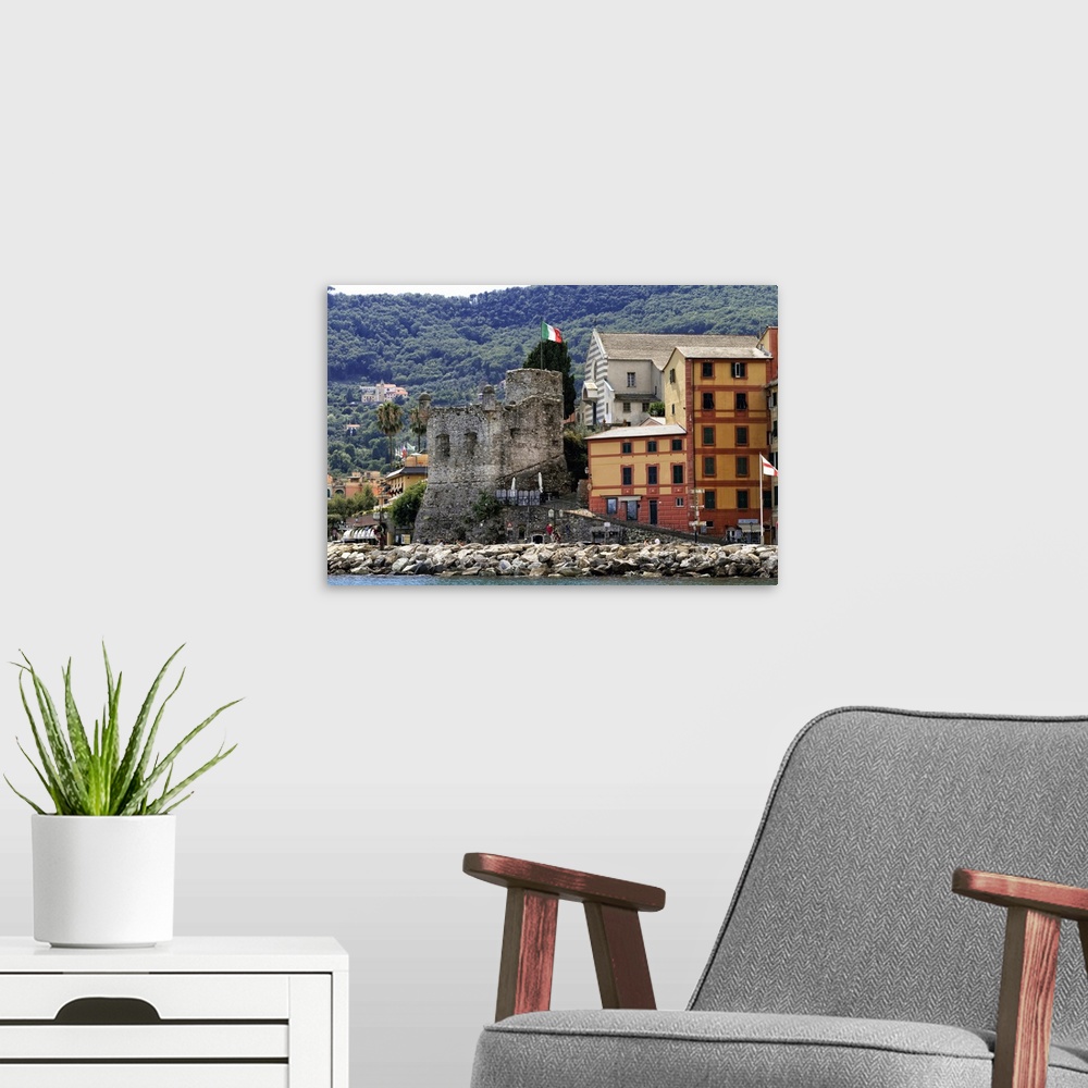 A modern room featuring View of The Castello of Santa Margherite, Liguria, Italy