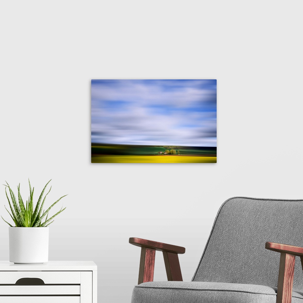 A modern room featuring Speed effect in a landscape
