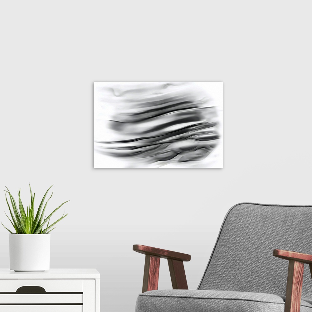 A modern room featuring Abstract closeup of water waves at daytime.