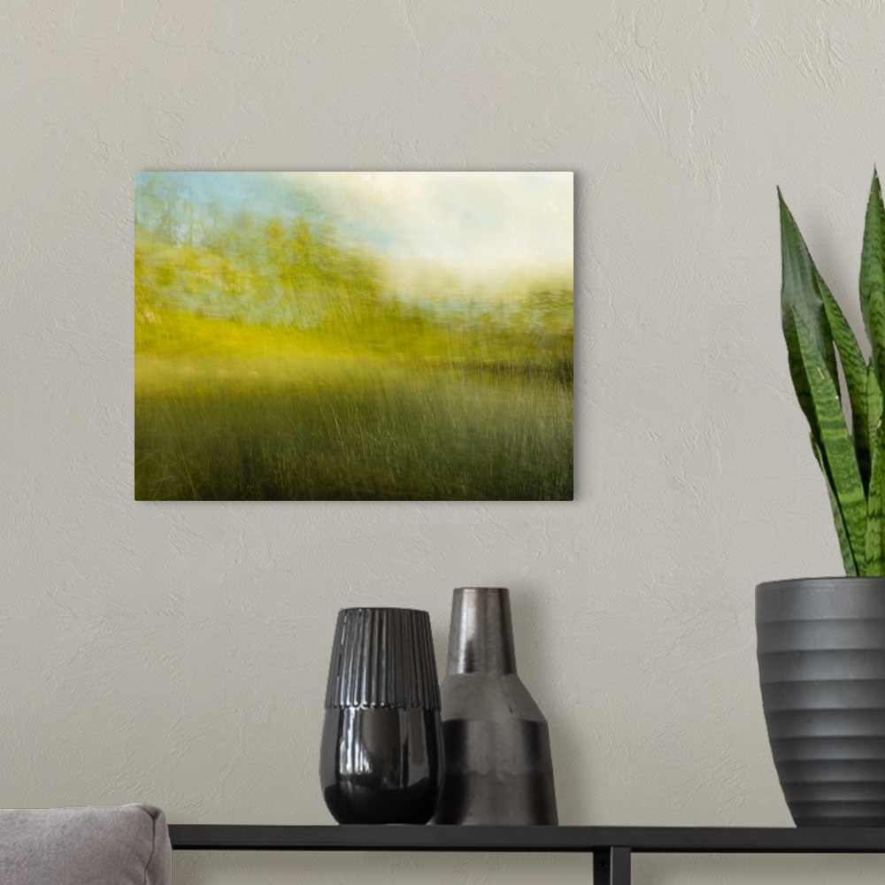 A modern room featuring Creative scene of a marsh
